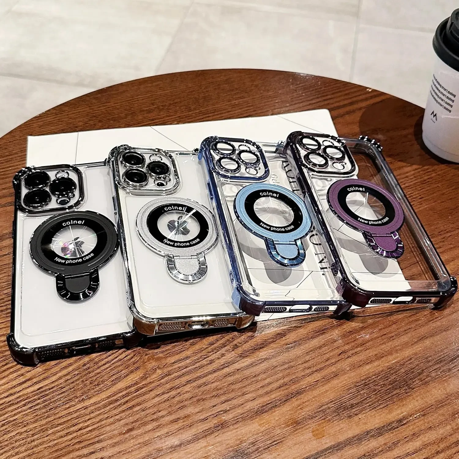 Magnetic case for iPhone 11 pro Max with Full Camera Lens Protection(Compatible with MagSafe),Military Shockproof Slim Electroplate Bumper Clear Cover Built-in