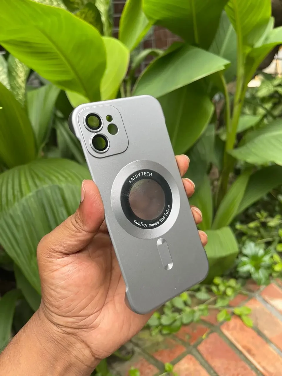 frameless polycarbon Titanium color Magsafe With Lens Protection for 12 to 16 pro max