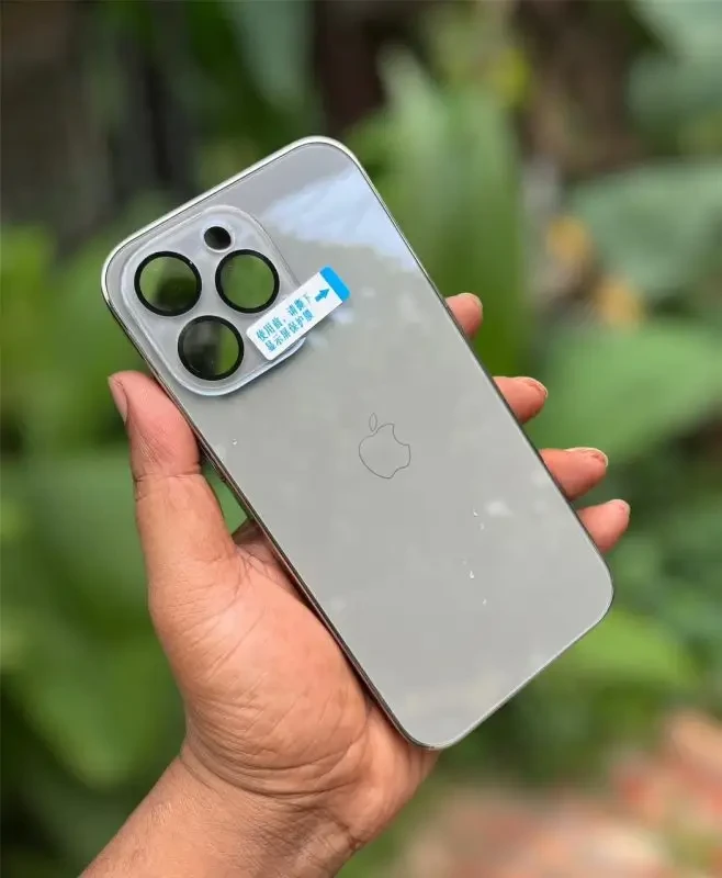 premium glass case with lens protector for iPhone 11 to 15 pro max