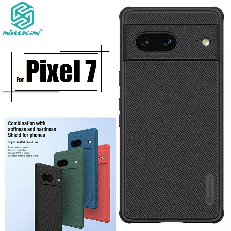 Nillkin ( Google Pixel 7 )  Hard PC + TPU Case for Google Pixel 7 Phone Cases Luxury Frosted PC + TPU Hard Protection Back Cover With Phone Stand - Black