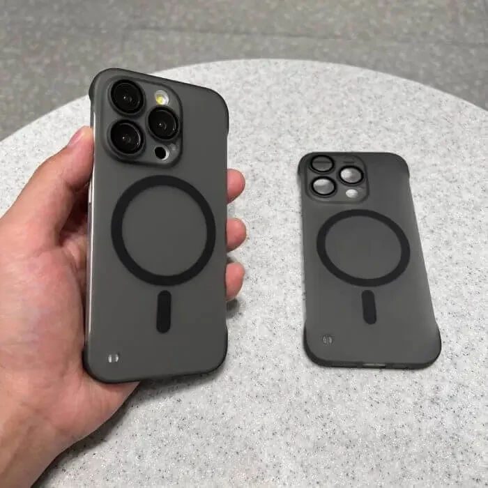 Matte Frameless Case With Lens Protector For iPhone 11 to 16 pro max