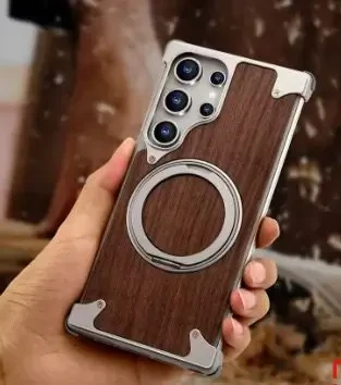 Oatsbasf Wood Magnetic Magsafe Phone Case for Samsung Galaxy S24 ultra