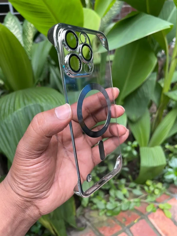 Frameless Full Clear Case with lens protector for iPhone 11 to 16 pro max